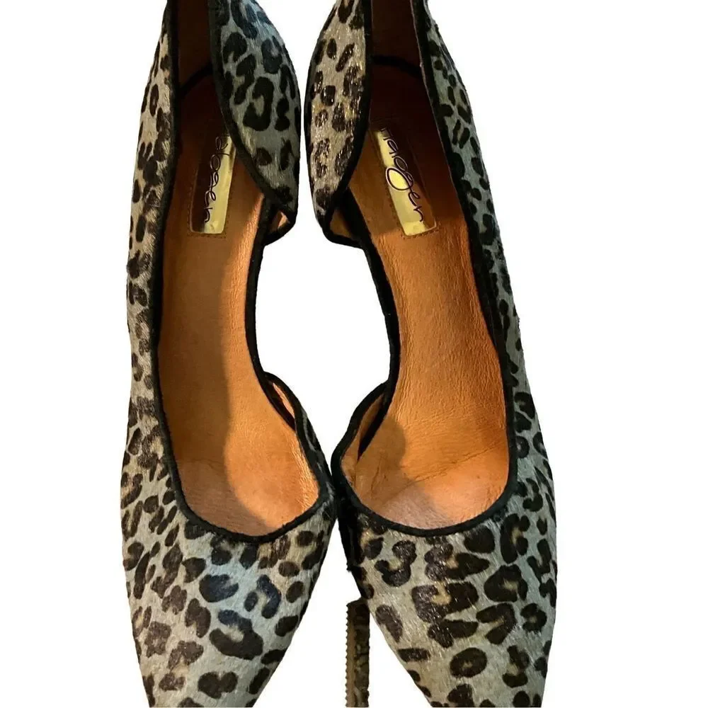 Halogen CalfHair Animal Print Leather Pumps